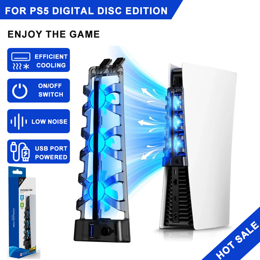 Console Cooling Fan - PS5용 디스크 및 디지털 에디션 모두를