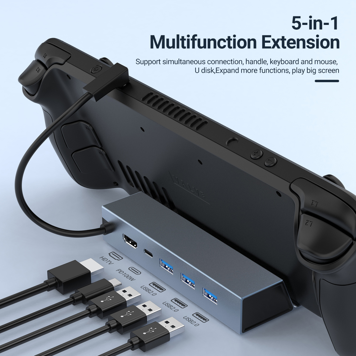 5 in 1 USB-C 게임 허브 타입-C 콘솔 도크  - Console Gaming Steam 리뷰 및 가격