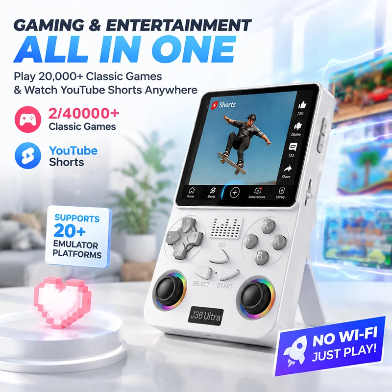 J36 울트라 안드로이드 휴대용 게임기 2/40000+ - Gaming Console Online 리뷰 및 가격