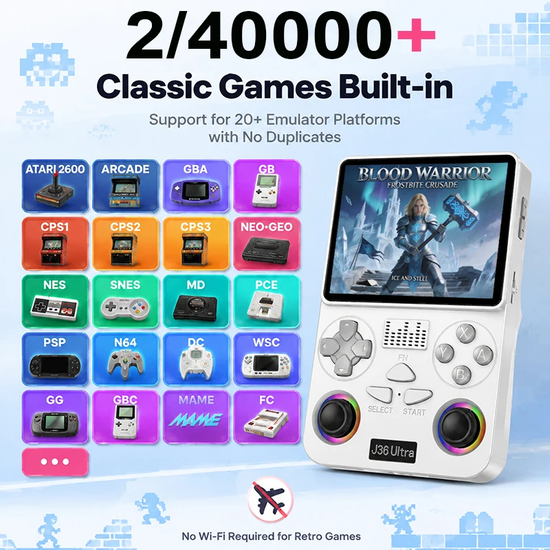 J36 울트라 안드로이드 휴대용 게임기 2/40000+ - Gaming Console Online 리뷰 및 가격